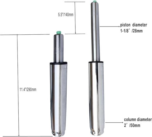 Office Chair Gas Lift Cylinder Replacement Kit, Class 4 Heavy Duty SGS Certified, 2" Chrome Gas Cylinder with Dual-Ended Removal Tool for Top & Bottom, Universal Fit for Office & Gaming Chairs in Kuwait