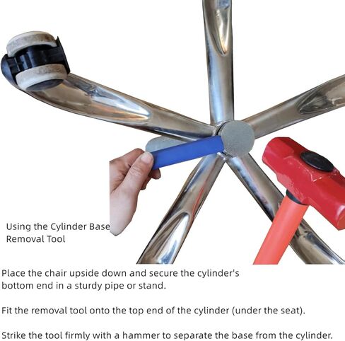 Office Chair Gas Lift Cylinder Replacement Kit, Class 4 Heavy Duty SGS Certified, 2" Chrome Gas Cylinder with Dual-Ended Removal Tool for Top & Bottom, Universal Fit for Office & Gaming Chairs in Kuwait