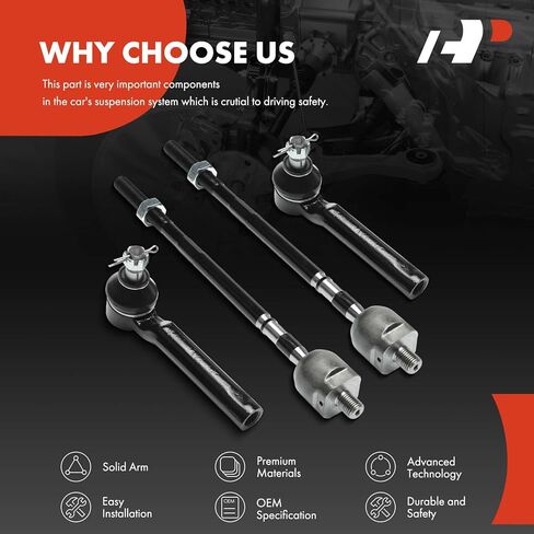 A-Premium Set of 4, Front Inner & Outer Tie Rod End Kit, Compatible with Subaru Outback 2000-2004, Legacy 1998-2004, Baja 2003-2006 in Saudi Arabia