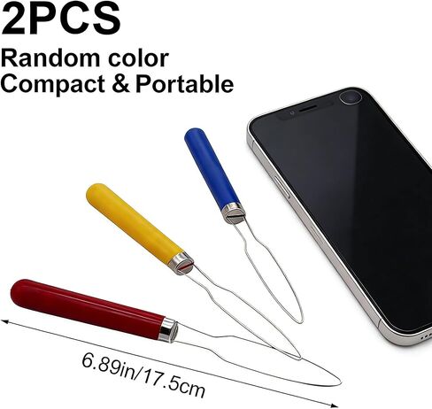 DHinkyoung 2 Pcs Button Hooks, One Hand Buttons Aids, Bright Dressing Aid Device Tool, Button Assist Devices with Comfort Grip Handle for Arthritis, Parkinsons, Independent Living(Random Colors) in Kuwait