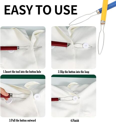 DHinkyoung 2 Pcs Button Hooks, One Hand Buttons Aids, Bright Dressing Aid Device Tool, Button Assist Devices with Comfort Grip Handle for Arthritis, Parkinsons, Independent Living(Random Colors) in Kuwait