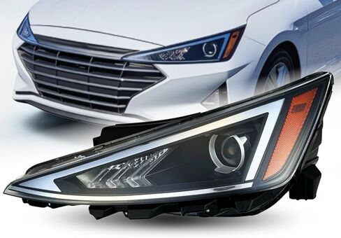 ALLIGATOR AUTO LIGHTS Headlight Assembly Replacement for Hyundai Elantra 2019-2020, Right/Passenger Side Headlamp, Bulbs Included, DOT/SAE Compliant, 92102-F3500 / HY2503233 in Saudi Arabia