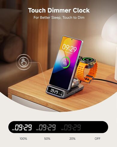 Wireless Charging Station for Samsung, 3 in 1 Wireless Charger for Samsung S24/S23/S22/S21/Z Flip/Fold, for Galaxy Watch 7/Ultra/6/5, Galaxy Buds 3/3 Pro, SwanScout 708S (NO Adapter) in Kuwait