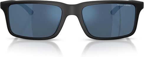 نظارات شمسية من Armani Exchange AX AX4157SU بمقاس عالمي، أسود غير لامع/أزرق داكن، أزرق عاكس، 57 ملم in Saudi Arabia