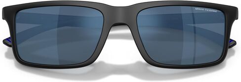 نظارات شمسية من Armani Exchange AX AX4157SU بمقاس عالمي، أسود غير لامع/أزرق داكن، أزرق عاكس، 57 ملم in Saudi Arabia