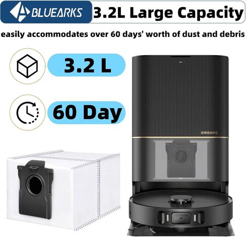 14Pcs Compatible with Dreame X30 Ultra/X40 Ultra,L10s Pro Ultra/L10s Ultra/L20 Ultra/L30 Ultra Robot Vacuum Auto-Emptying Bas,3.2-Liter Large Capacity(4-Layer Sealed Disposable Dust Bags) in Kuwait