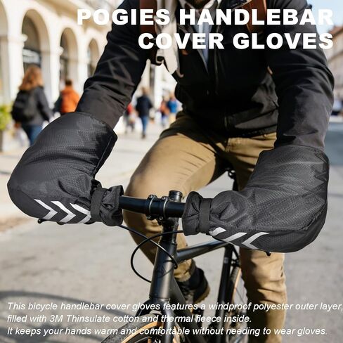 Bike Handlebar Covers Winter Waterproof Bicycle Gloves Warm Cycling Bar Glove for Road Mountain Commuter Bike in Kuwait