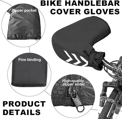 Bike Handlebar Covers Winter Waterproof Bicycle Gloves Warm Cycling Bar Glove for Road Mountain Commuter Bike in Kuwait