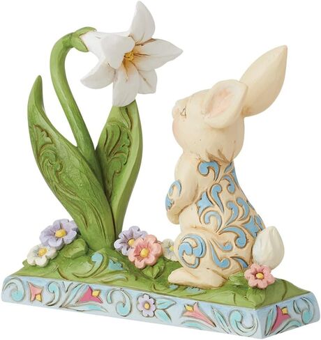 Enesco Jim Shore Heartwood Creek Bunny and Easter Lily Figurine- Stone Resin Hand Crafted Collectible Figurines Easter Home Decor Statue, 5.28 Inch in Saudi Arabia