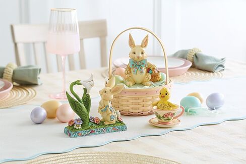 Enesco Jim Shore Heartwood Creek Bunny and Easter Lily Figurine- Stone Resin Hand Crafted Collectible Figurines Easter Home Decor Statue, 5.28 Inch in Saudi Arabia