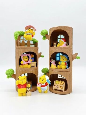 MINISO Winnie The Pooh Blind Box Happy Hour Series Blind Box Cute Desktop Ornaments Gift Collection Random One Piece in Kuwait