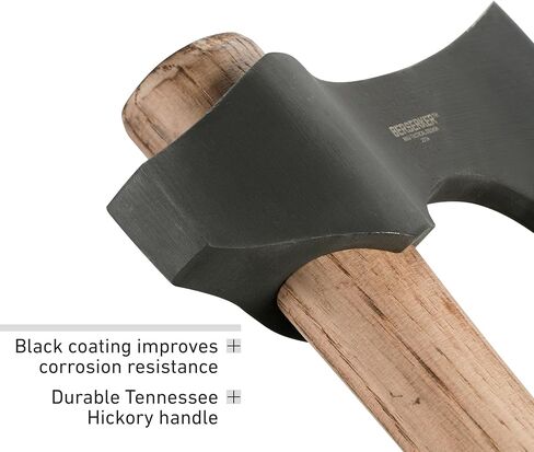 CRKT Berserker Axe: Two Handed Outdoor Axe, Forged 1055 Carbon Steel Blade, Hickory Handle 2736 in Kuwait