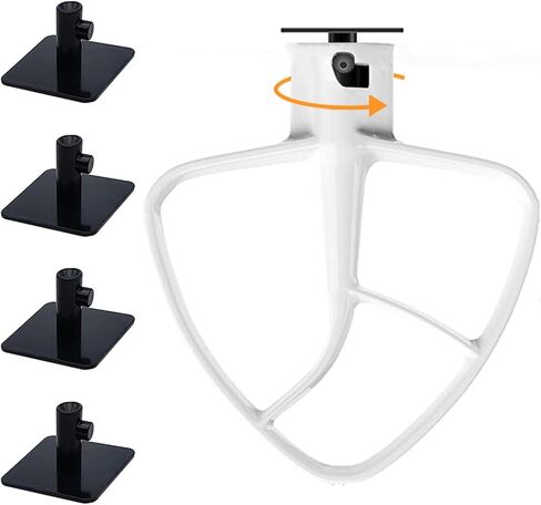4 Pack Stand Mixer Attachment Holders, Food Mixer Accessories Hooks Compatible with Kitchenaid All Stand Mixer Attachment for Storing Flex Edge Beater, Egg Stirrer, Dough Hook, More Accessories in Kuwait