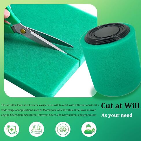 استبدال فلتر الهواء الرغوي لفلتر U-ni BF-1 BF1، 14 بوصة × 17 بوصة × 5/8 بوصة 65 نقطة في البوصة قابلة لإعادة الاستخدام، ورقة إسفنجية خضراء دقيقة قابلة لإعادة الاستخدام للدراجات النارية ATV Dirt Bike UTV معظم المحركات الصغيرة in Kuwait