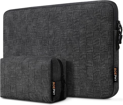 16 Inch Laptop Sleeve Case with Accessory Pocket,Water-Resistant Laptop Carry Case for MacBook, Lenovo, HP, ASUS, Dell, Acer,Chromebook Laptop Notebook Ultrabook,Black Grey in Saudi Arabia
