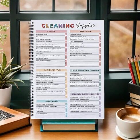 مخطط تنظيف ADHD، جدول التنظيف ومنظم قائمة المراجعة، خطة تنظيف منزلية قابلة للتحرير، مخطط تنظيف منزلي يومي وأسبوعي وشهري، تحسين المنزل بنفسك in Kuwait
