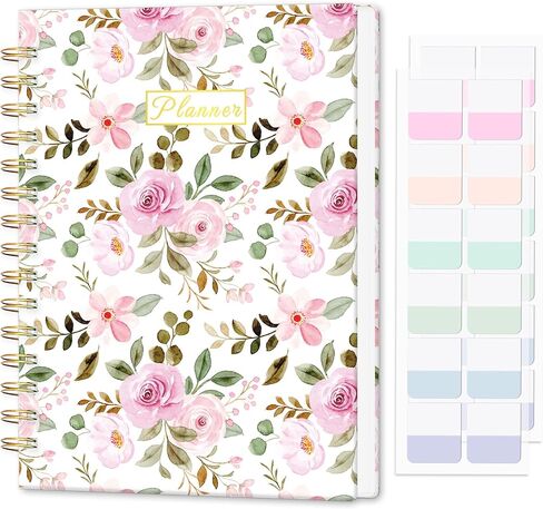 Undated Weekly and Monthly Planner – 12-Month To Do List Notebook Organizer with Goal & Habit Tracker, Monthly Calendar, Spiral Productivity Journal Ideal for Work, School & Home, 6.5" x 8.5", Rose in Kuwait