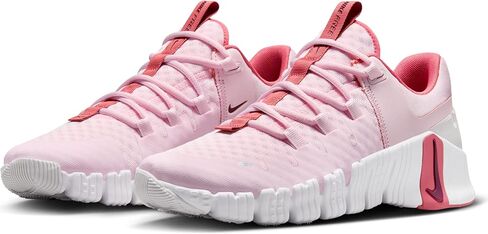Women's Nike Free Metcon 5 Trainers in Pink Foam Dark Team Red 603 in Saudi Arabia