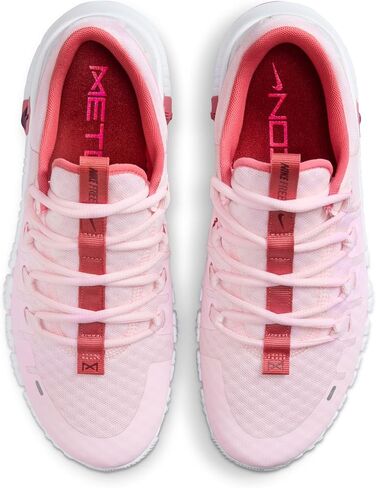 Women's Nike Free Metcon 5 Trainers in Pink Foam Dark Team Red 603 in Saudi Arabia