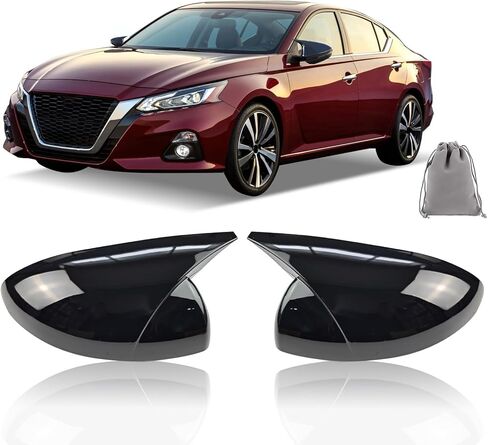 Door Side Mirror Cover Caps Fit for Nissan Altima 2019-2025 Fit for Nissan Sentra 2020-2025, Left and Right Rearview Mirror Cap Covers (Glossy Black) in Saudi Arabia