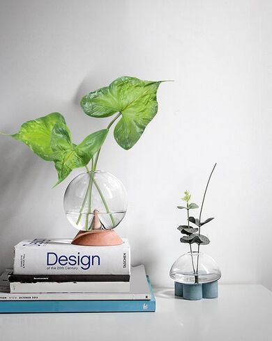 أوراق استوائية صناعية من DuHouse مع جذع طويل - 6 قطع من أوراق القلقاس ذات الأذن الفيل ذات اللمس الحقيقي وأوراق نبات النخيل الصناعي لديكور المنزل، والقطعة المركزية، وحفلات الزفاف، وترتيب الحفلات in Kuwait