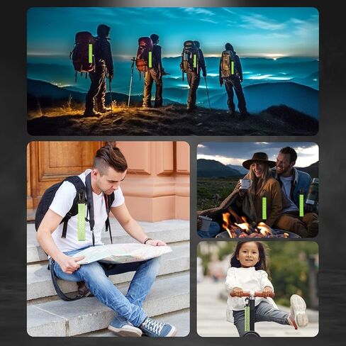 6Pcs Reflective Strips, Safety Reflector Pendants Reflective Pendants Safety Key Chains Reflective Tags Keyring for Backpack Clothes Wheelchair Cycling Walking Running(Green, Black, Orange) in Kuwait