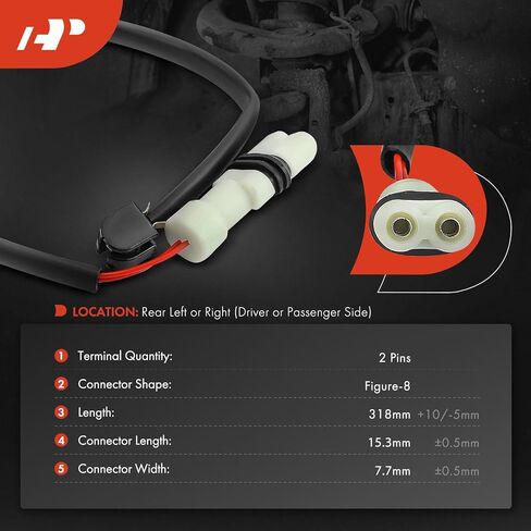 A-Premium Rear Driver and Passenger Brake Pad Wear Sensor Compatible with Porsche 944 1987 1988 1989, 2-PC Set - Replace# 94461221201, 94461221207 in Saudi Arabia