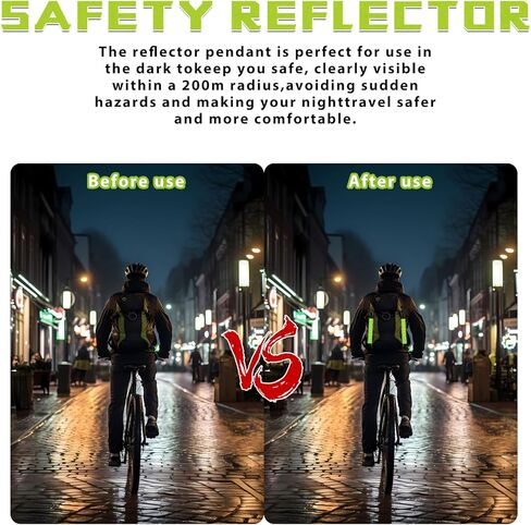 6Pcs Reflective Strips, Safety Reflector Pendants Reflective Pendants Safety Key Chains Reflective Tags Keyring for Backpack Clothes Wheelchair Cycling Walking Running(Green, Black, Orange) in Kuwait