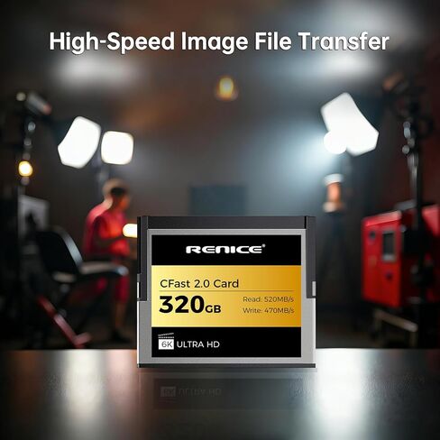 RENICE 640GB Professional CFast 2.0 Memory Card- up to 520MB/s Read Speed-6K HD Video Recording- for Photographers in Saudi Arabia