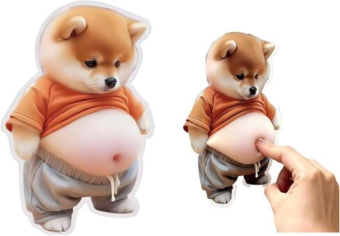 3D Shiba Inu Dog Belly Sticker,Door Stopper Wall Protector，Quiet, Shock Soft Rubber,Wall, Doorknobs, Refrigerator Door, Cabinets from Damage 2PCS (a(2PCS)) in Saudi Arabia