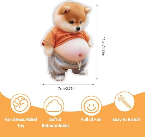 3D Shiba Inu Dog Belly Sticker,Door Stopper Wall Protector，Quiet, Shock Soft Rubber,Wall, Doorknobs, Refrigerator Door, Cabinets from Damage 2PCS (a(2PCS)) in Saudi Arabia