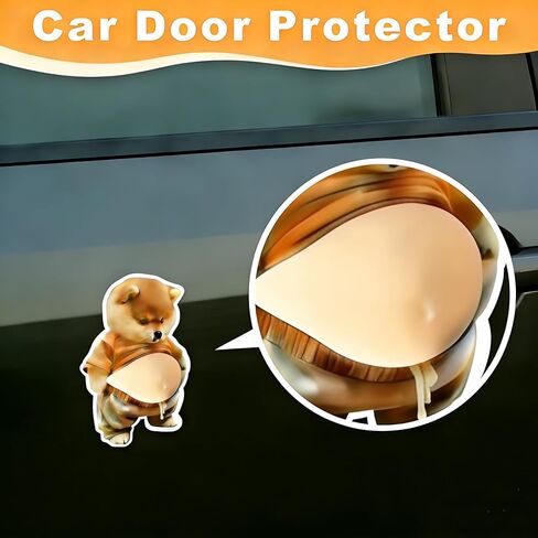 3D Shiba Inu Dog Belly Sticker,Door Stopper Wall Protector，Quiet, Shock Soft Rubber,Wall, Doorknobs, Refrigerator Door, Cabinets from Damage 2PCS (a(2PCS)) in Saudi Arabia