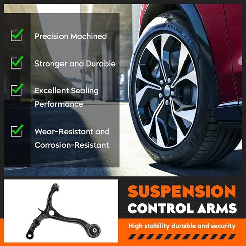 أذرع التحكم الأمامية السفلية مع طقم تعليق استبدال مفاصل كروية لـ Acura TSX 2009-2014، مناسب لسيارة Honda Accord 2008-2012، جانب السائق والراكب، K641112، K641113، K500081 (4 قطع) in Saudi Arabia