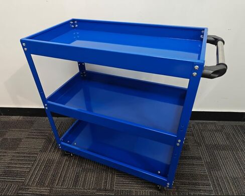 3 Tier Rolling Tool Cart with Wheel - Heavy Duty Metal Utility Shop Carts Organizer Mobile Tool Storage Service Small Work Cart for Maintenance Garage Mechanics Industrial in Saudi Arabia