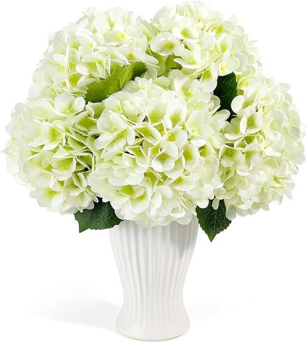 4 قطع من زهور الكوبية الاصطناعية من Auihiay للأماكن الخارجية والداخلية، زهور بيضاء مقاس 21 بوصة، كوبية حريرية صناعية مع ساق وأوراق طويلة للحديقة والشرفة وديكور المنزل وترتيبات غرفة المعيشة in Kuwait