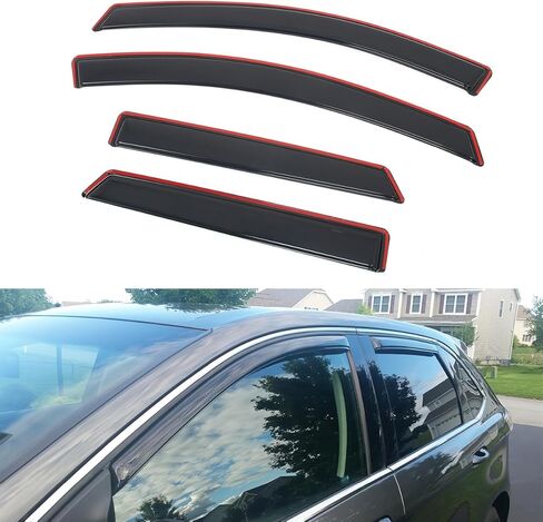 in Channel Window Rain Guards, Compatible with 2015-2024 Ford Edge, Slim in-Channel Style Smoke/Tinted Acrylic, 4PCS, Side Window Deflectors in Kuwait