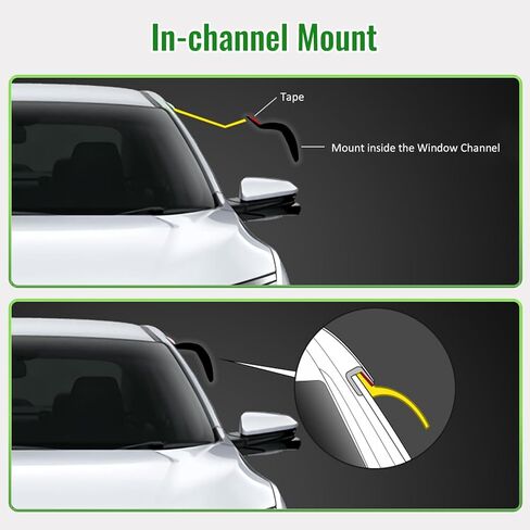 in Channel Window Rain Guards, Compatible with 2015-2024 Ford Edge, Slim in-Channel Style Smoke/Tinted Acrylic, 4PCS, Side Window Deflectors in Kuwait