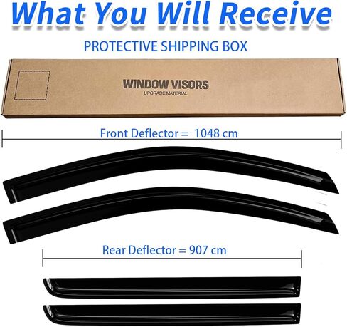 Window Rain Guards Compatible 2014-2019 Toyota Highlander 4PC Window Visors Vent Shade Deflector Tape On in Kuwait