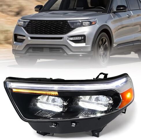 مجموعة المصابيح الأمامية FIONE LED متوافقة مع Ford Explorer XLT/Limited 2020 2021 2022 الضوء الأمامي الجانب الأيمن للراكب RH MB5Z13008AT in Saudi Arabia