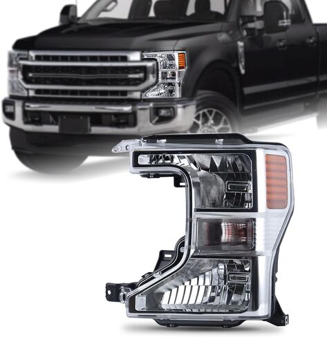OEM Style Chrome Bezel Halogen Headlight Assembly Compatible with 2020-2022 Ford F250 F350 SuperDuty Right Passenger Side LC3Z-13008-A FO2503405 in Saudi Arabia