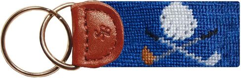 Smathers & Branson Golf Clubs Needlepoint Key Fob in Blue in Kuwait