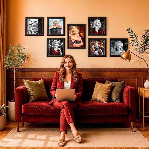 تقويم حائط مارلين مونرو السنوي لعام 2026. تقويم معلق على الحائط من ورق الحرير لعام 2026 مع 12 عملًا فنيًا مذهلاً. in Kuwait