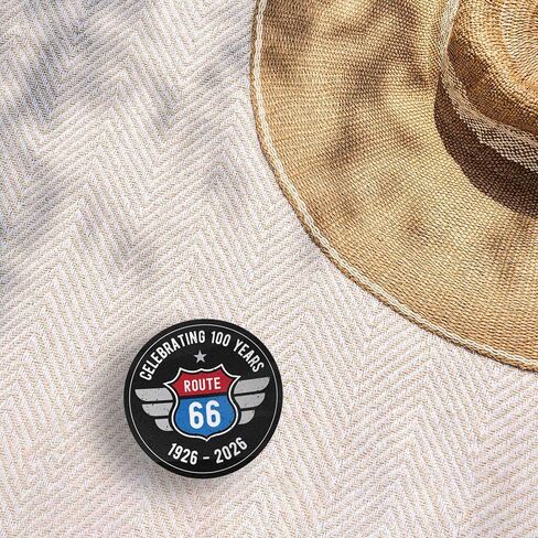 100th Anniversary Route 66 Bumper Sticker, Black Round Southwest Decal for Hydroflask Water Bottle, Vintage New Mexico Arizona Road Trip Decal in Saudi Arabia