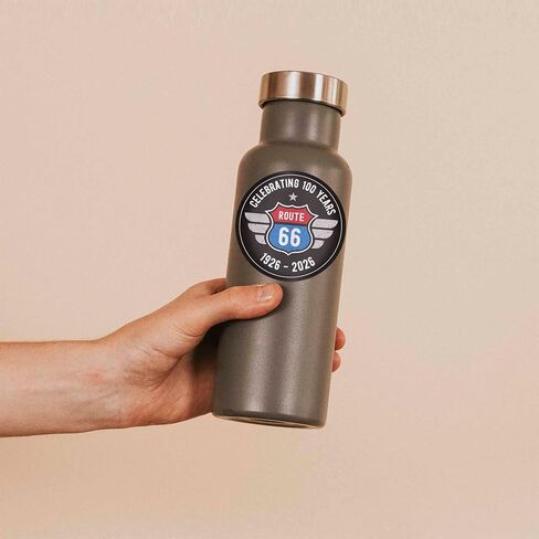 100th Anniversary Route 66 Bumper Sticker, Black Round Southwest Decal for Hydroflask Water Bottle, Vintage New Mexico Arizona Road Trip Decal in Saudi Arabia