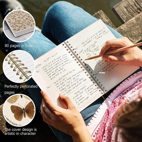 Vintage Butterfly Spiral Journal Notebook, Butterfly Journal for Women, Retro Aesthetic Journal Notebooks for Note Taking, Office Supplies Gifts for Women, 5.5x8.3 Inch 5.5x8.3 in Kuwait