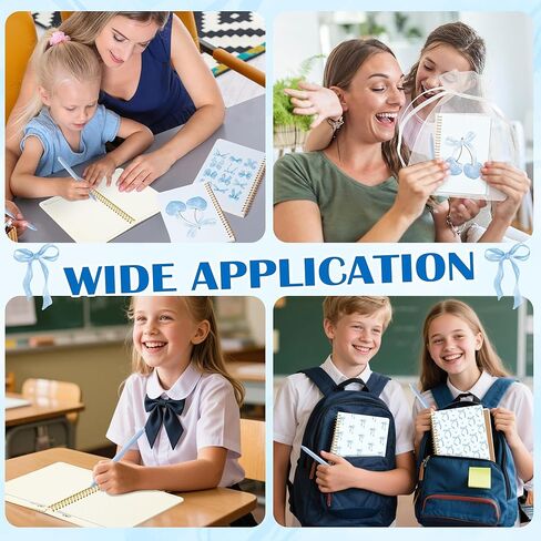 cnhoqc دفتر يوميات حلزوني أزرق - 8 مجموعات A5 ألوان مائية زرقاء كوكيت صفحات مبطنة غلاف فني دوامة ملزمة مجلة موضوع دفتر ملاحظات أقلام حبر جاف أكياس الأورجانزا العمل مدرسة تدوين النساء الرجال in Kuwait