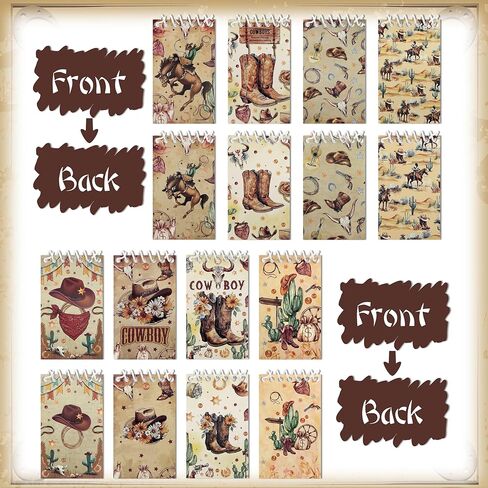 8 Pieces Small Spiral Notepad Western Cowboy Memo Books Mini Notebook Pocket Memo Pad for Home, Office, College, School Supplies Cowboy Lover Gifts, 2.4 x 3.9 Inch in Saudi Arabia
