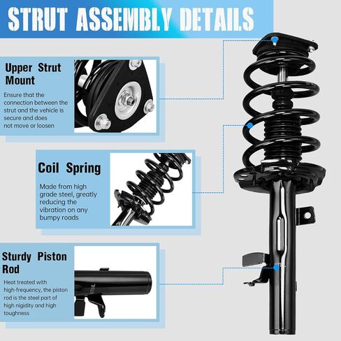Front Struts Assembly w/Coil Spring Shock Absorbers Replacement for Ford Escape 2014-2019 FWD 172750 172751 Set of 2 in Saudi Arabia
