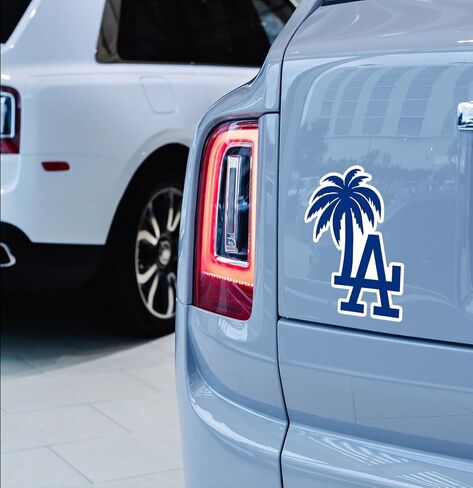 2-Pack Los Angeles Palm Tree Logo Decal Sticker for Car, Truck, Window, or Bumper - Vibrant and Colorful Design, Durable Vinyl Material, 4.5 x 3.5 Inches. in Kuwait