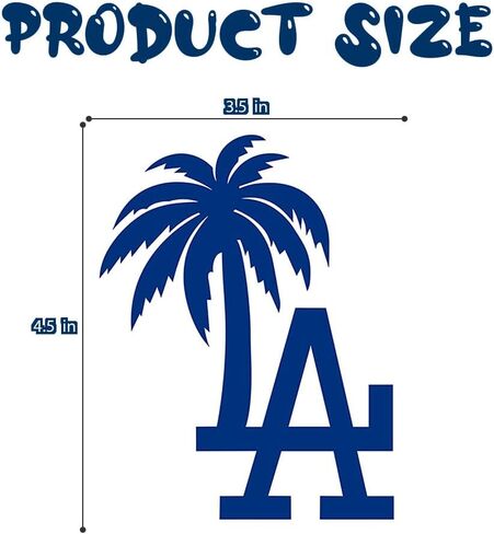 2-Pack Los Angeles Palm Tree Logo Decal Sticker for Car, Truck, Window, or Bumper - Vibrant and Colorful Design, Durable Vinyl Material, 4.5 x 3.5 Inches. in Kuwait